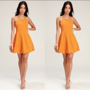 PLAY ON CURVES ORANGE BACKLESS DRESS